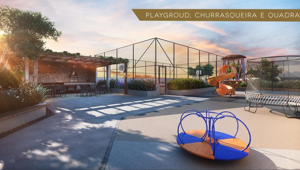 Playground,Churrasqueira e quadra